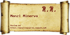 Menzl Minerva névjegykártya